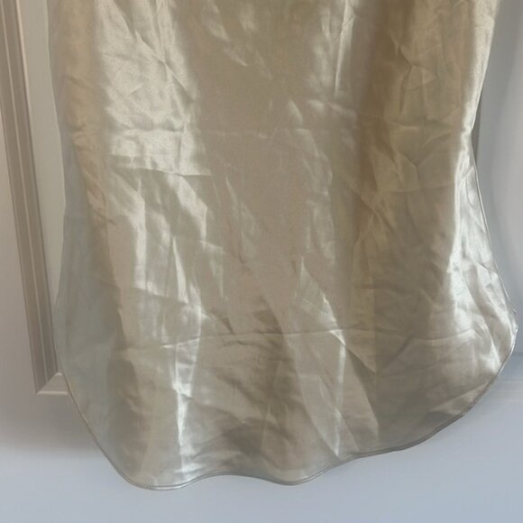 NWT 100% Silk Cinq a sept braided marta cowl neck cami Light Plaster Size XS - Picture 3 of 9